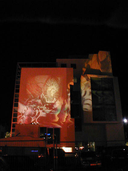 Booch, festival, glaspaleis, visuals, outdoor, projections, judocus, heerlen, 2004