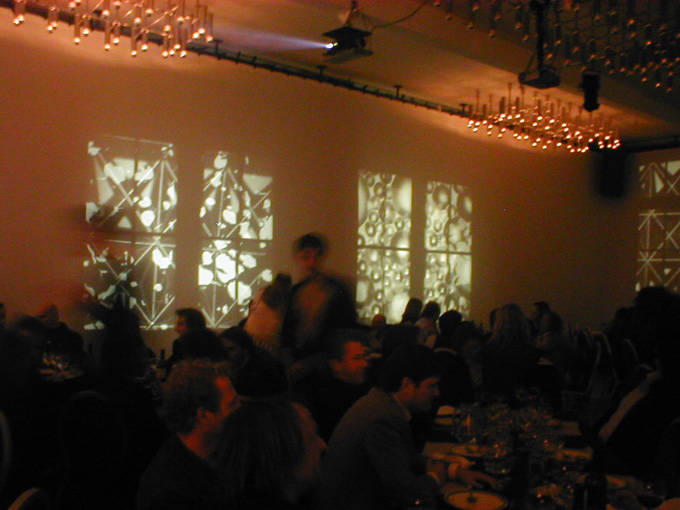L43, dinner, event, judocus, visuals, projecties, looijersgracht, amsterdam, 2006, visuals