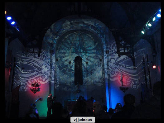 Judocus, Funky, Vinyl, visuals, vj, ruigoord, church, 2000, projecties