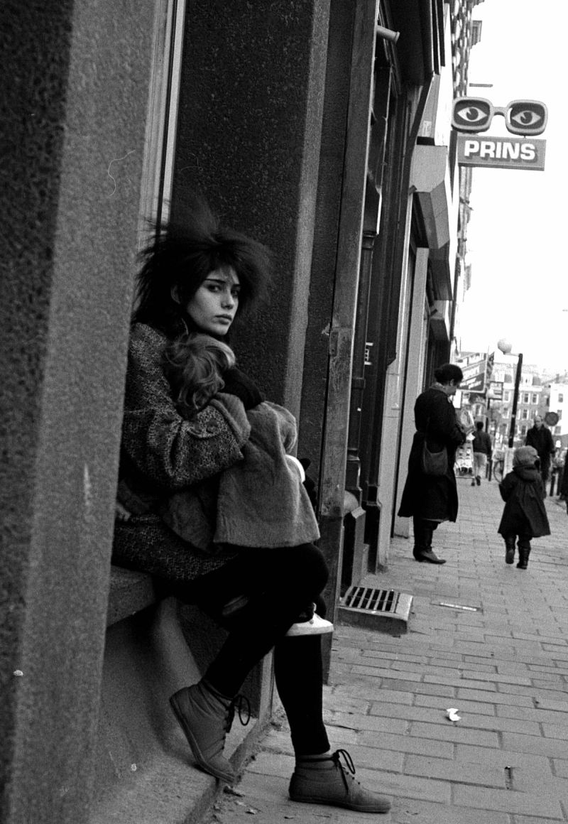 moeder, kind, damrak, straat, punk, fotografie, amsterdam, jaren, 80, judocus