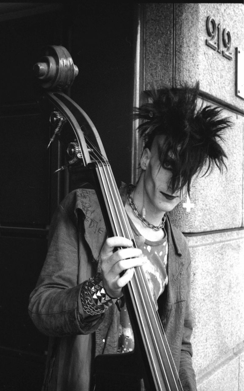 punk, new, wave, anarchy, contrabas, tee, spuistraat, amsterdam, jaren, 80 , straat, fotografie