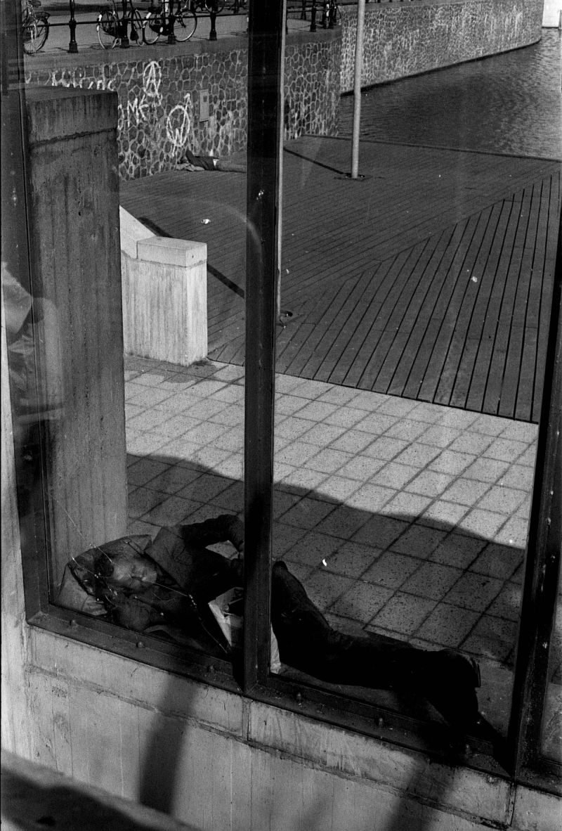 metro, dakloze, zwerver, amsterdam, cs, jaren, 80, foto, judocus, van, soest