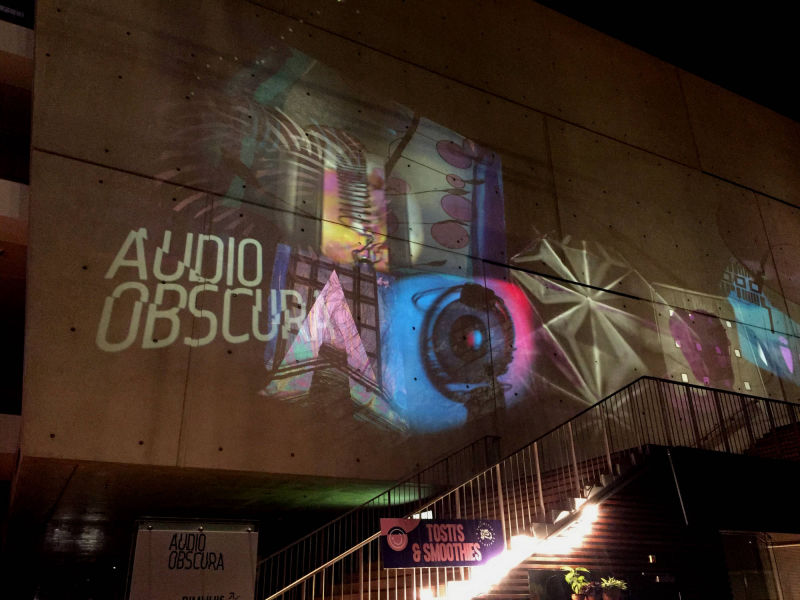 AudioObsura, Bimhuis, muziekgebouw, IJ, judocus, projections, visuals, stairway, slidesinmotion